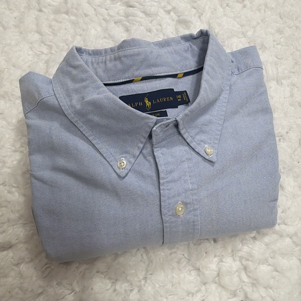 Polo Ralph Lauren Oxford Chambray Shirt Men's 3XB Big Blue Casual Office New!!